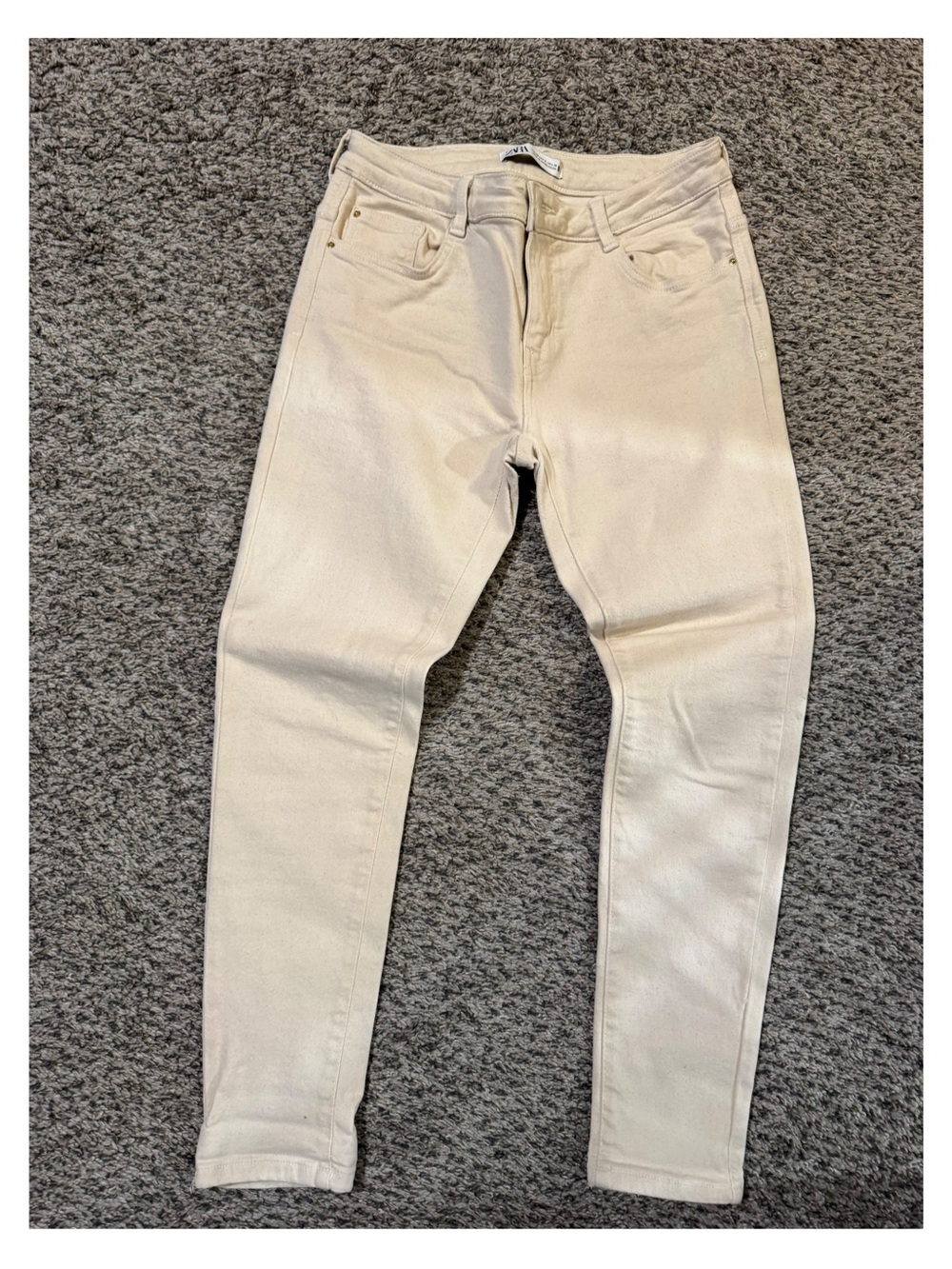 Zara Off-White Skinny Jeans